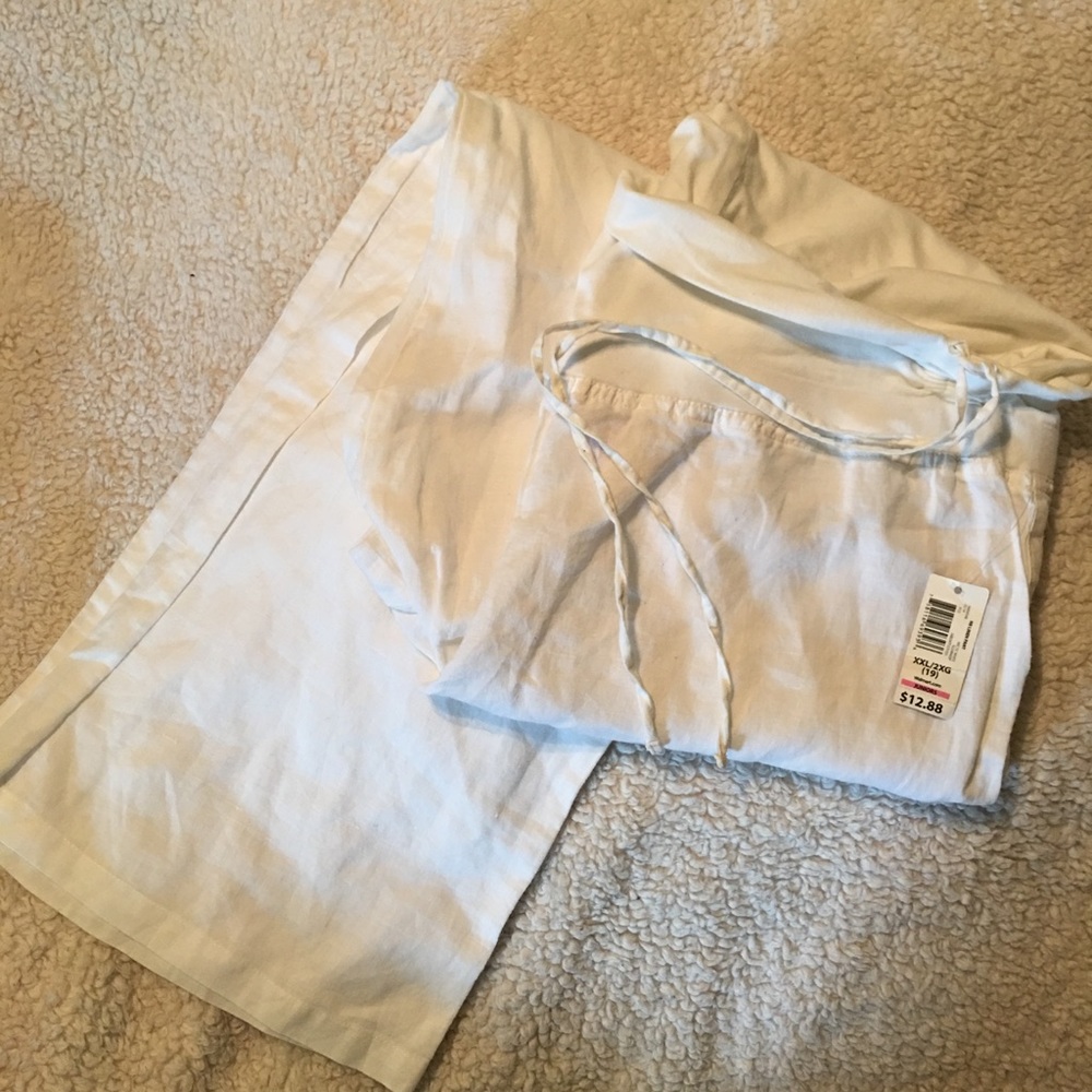 White linen pants